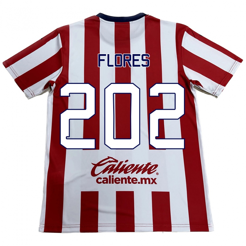 Niño Camiseta Daniel Flores #202 Rojo Blanco 1ª Equipación 2024/25 La Camisa México