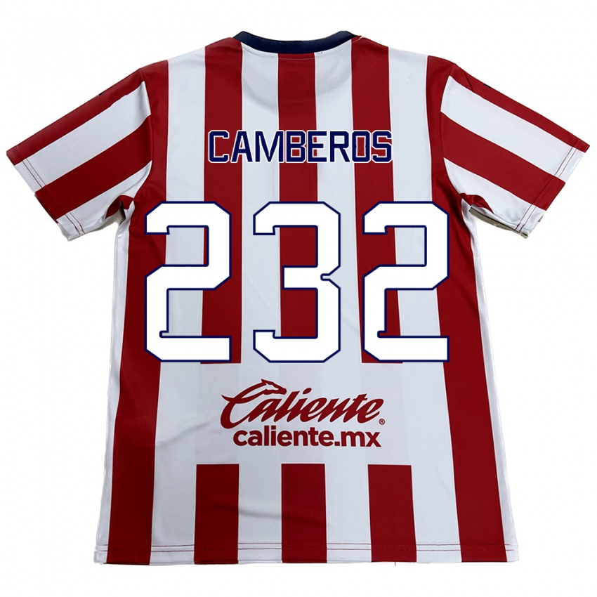 Niño Camiseta Hugo Camberos #232 Rojo Blanco 1ª Equipación 2024/25 La Camisa México