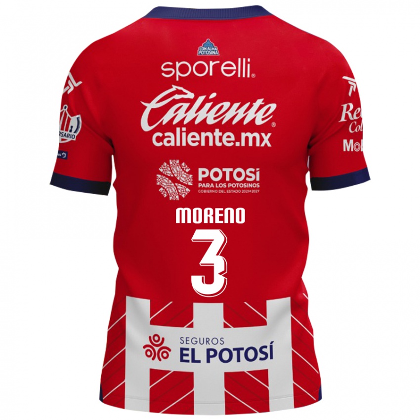 Niño Camiseta Iker Moreno #3 Rojo Blanco 1ª Equipación 2024/25 La Camisa México