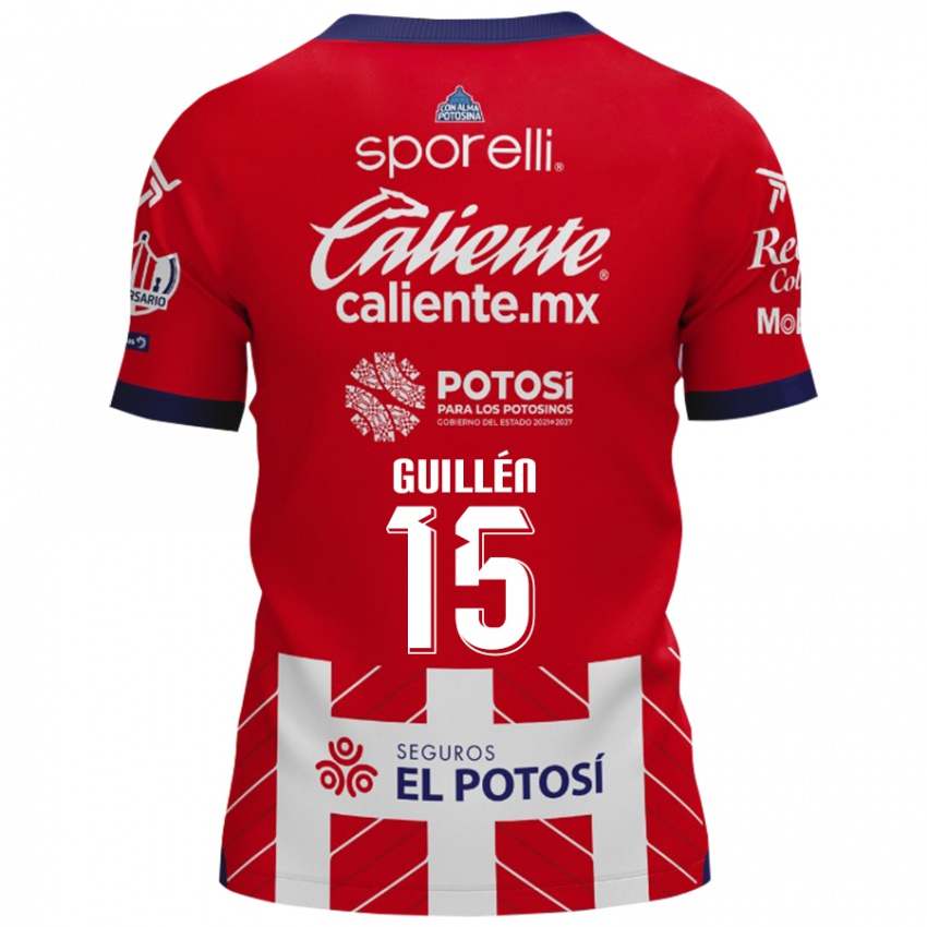 Niño Camiseta Daniel Guillén #15 Rojo Blanco 1ª Equipación 2024/25 La Camisa México