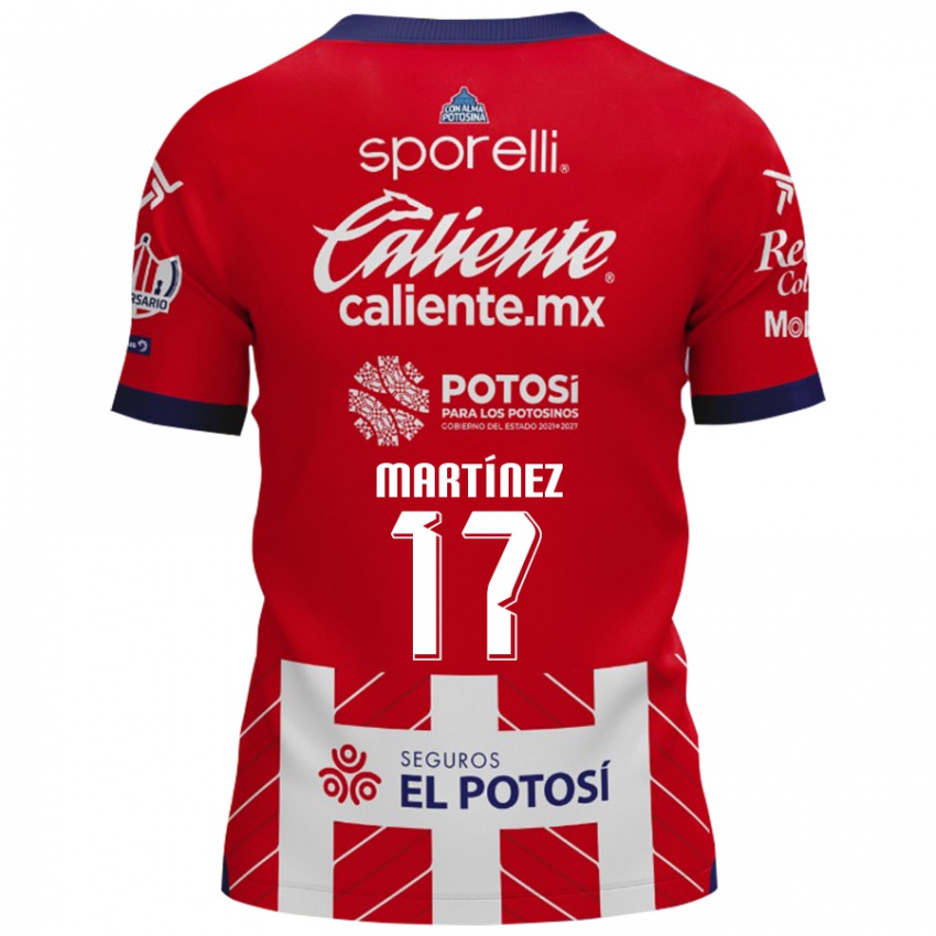 Niño Camiseta Gabriel Martínez #17 Rojo Blanco 1ª Equipación 2024/25 La Camisa México