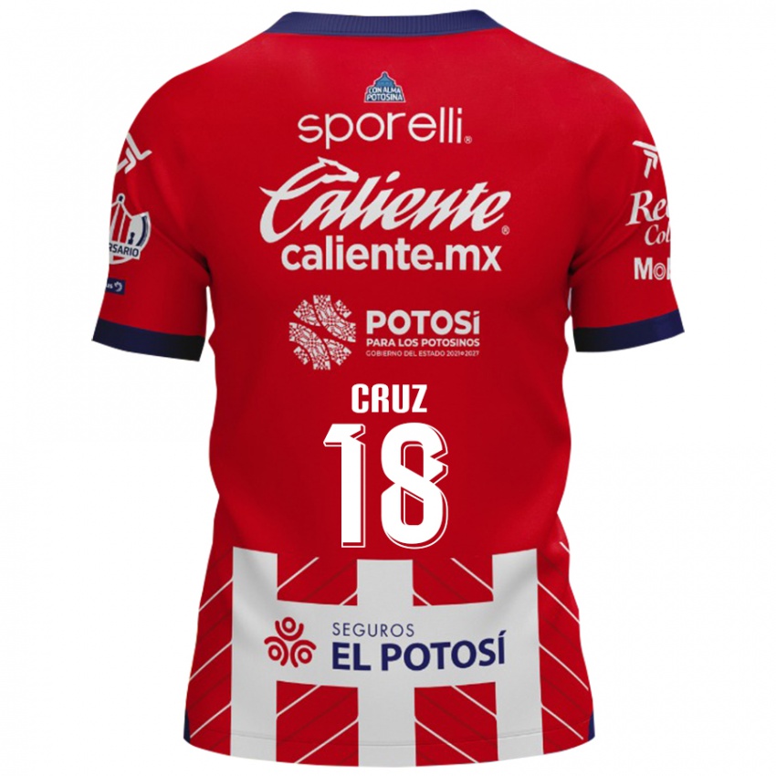 Niño Camiseta Aldo Cruz #18 Rojo Blanco 1ª Equipación 2024/25 La Camisa México