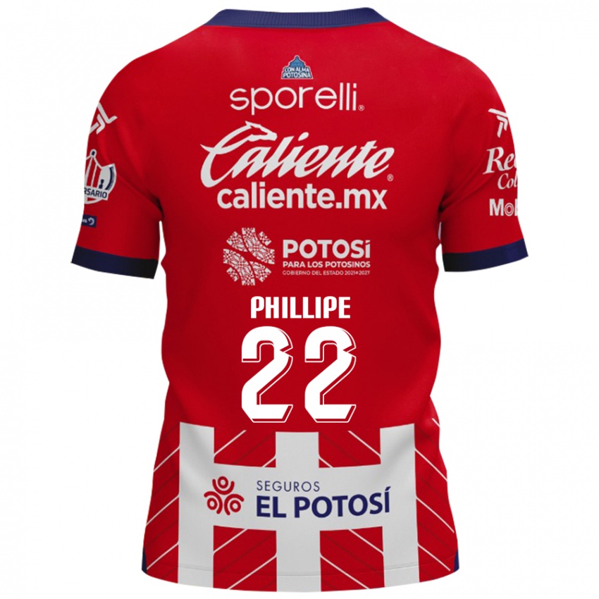 Niño Camiseta Yan Phillipe #22 Rojo Blanco 1ª Equipación 2024/25 La Camisa México