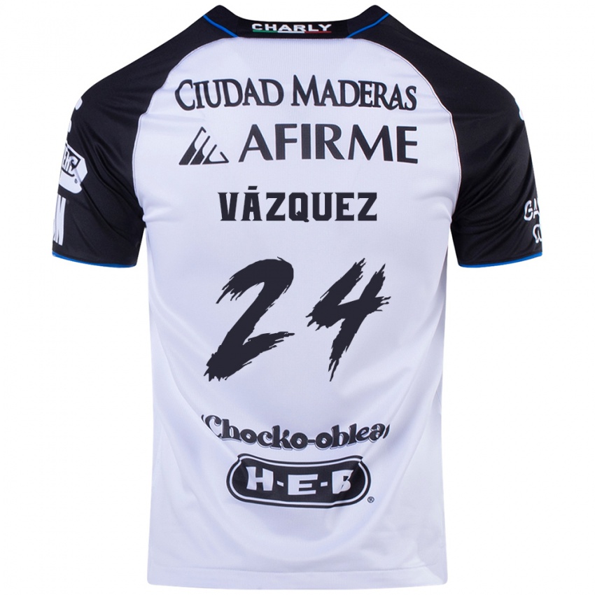 Niño Camiseta Brayton Vázquez #24 Azul Negro 1ª Equipación 2024/25 La Camisa México