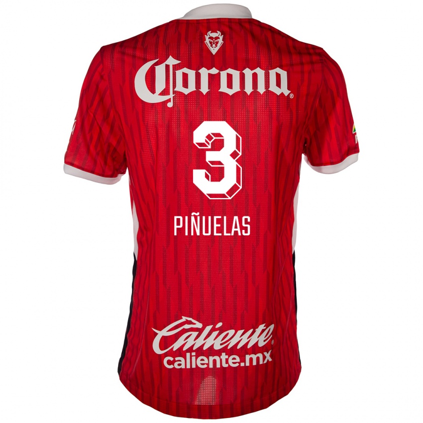 Niño Camiseta Fernando Piñuelas #3 Rojo Blanco 1ª Equipación 2024/25 La Camisa México