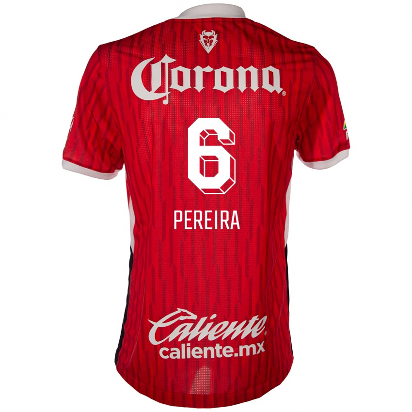 Niño Camiseta Federico Pereira #6 Rojo Blanco 1ª Equipación 2024/25 La Camisa México