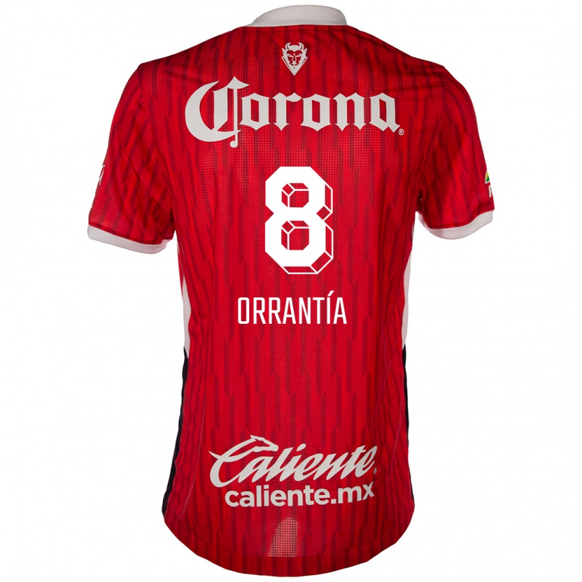 Niño Camiseta Carlos Orrantía #8 Rojo Blanco 1ª Equipación 2024/25 La Camisa México