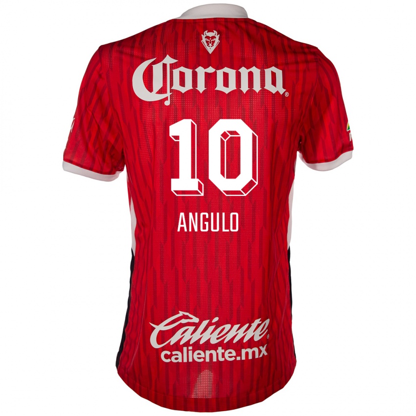 Niño Camiseta Jesús Angulo #10 Rojo Blanco 1ª Equipación 2024/25 La Camisa México