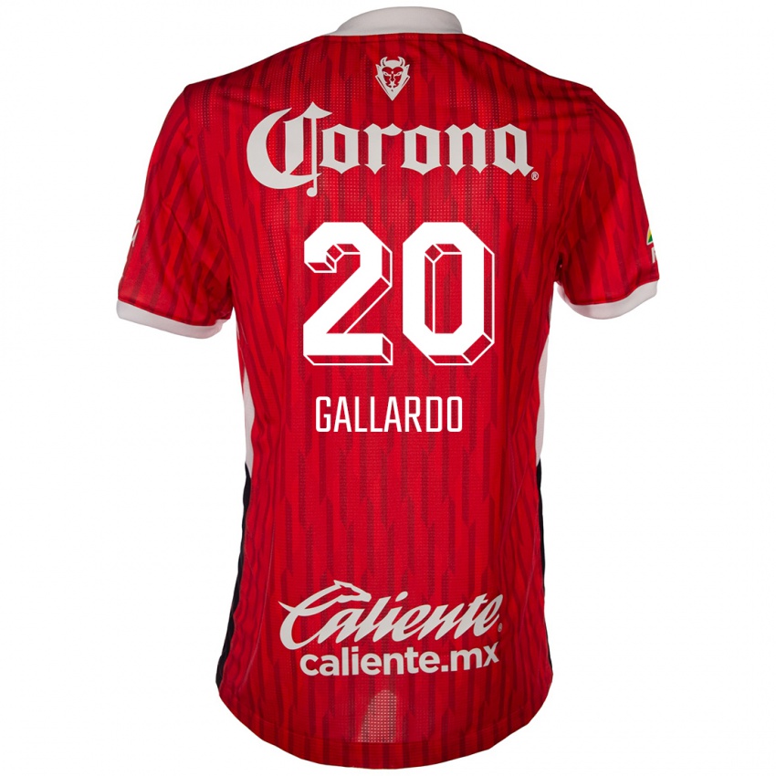 Niño Camiseta Jesús Gallardo #20 Rojo Blanco 1ª Equipación 2024/25 La Camisa México