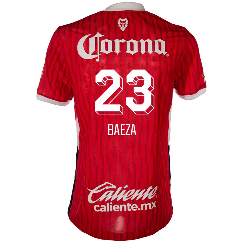 Niño Camiseta Claudio Baeza #23 Rojo Blanco 1ª Equipación 2024/25 La Camisa México