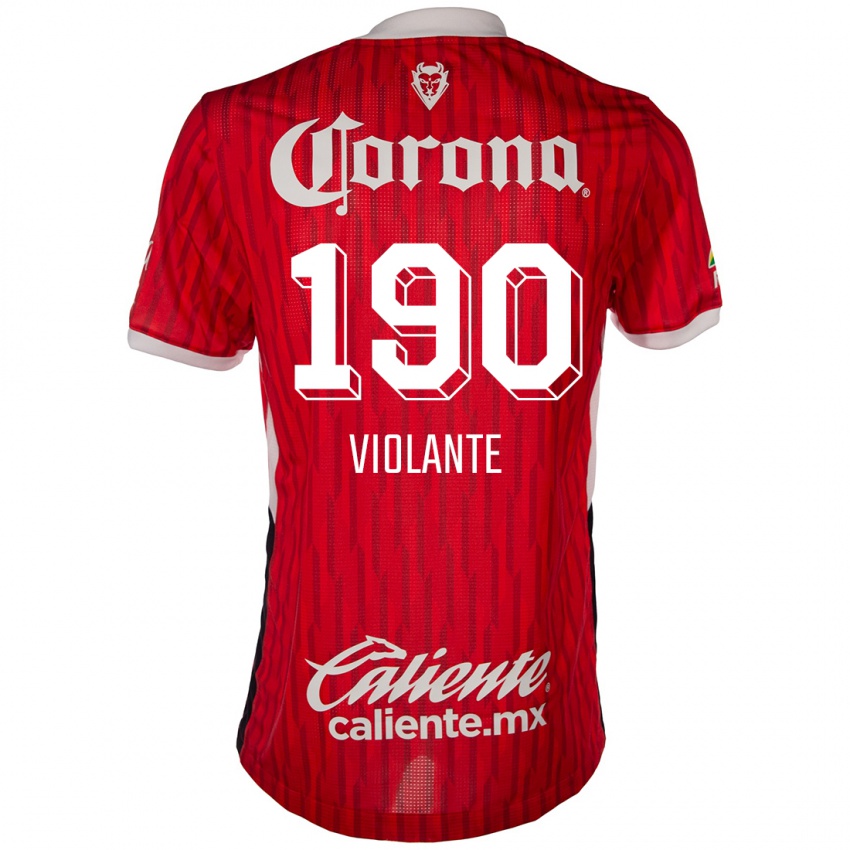 Niño Camiseta Isaías Violante #190 Rojo Blanco 1ª Equipación 2024/25 La Camisa México