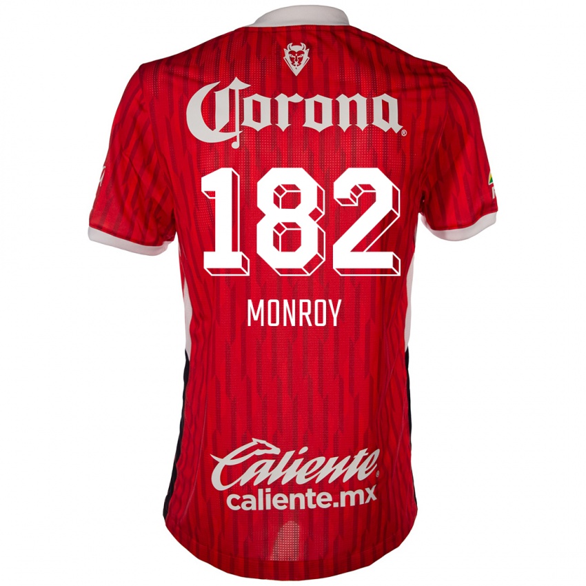 Niño Camiseta Brayan Monroy #182 Rojo Blanco 1ª Equipación 2024/25 La Camisa México