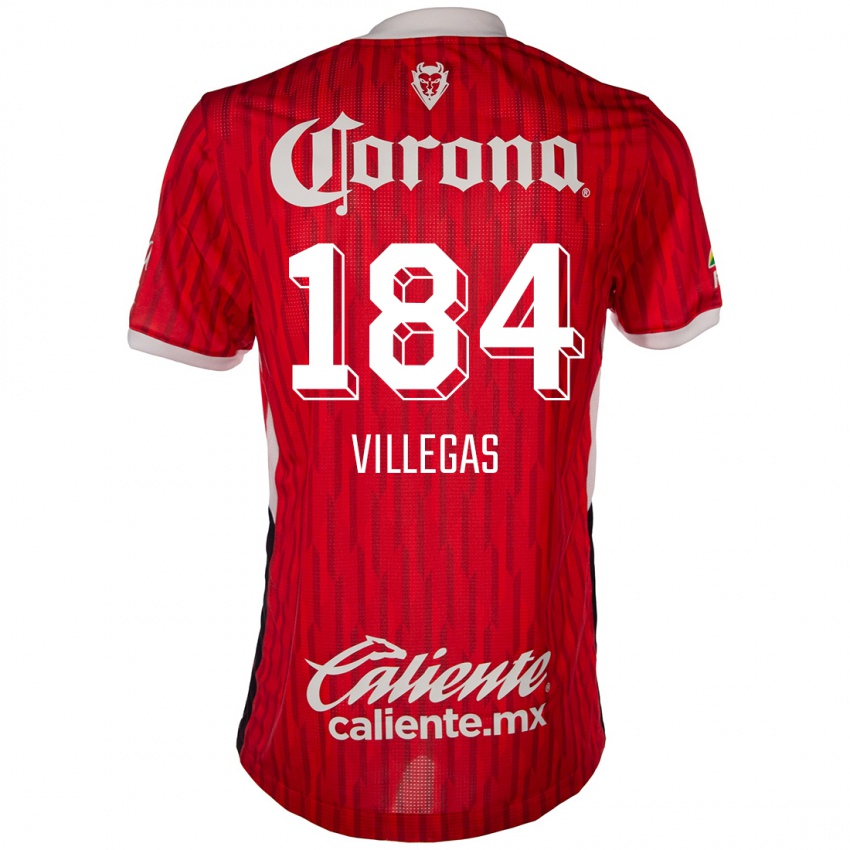 Niño Camiseta Abraham Villegas #184 Rojo Blanco 1ª Equipación 2024/25 La Camisa México