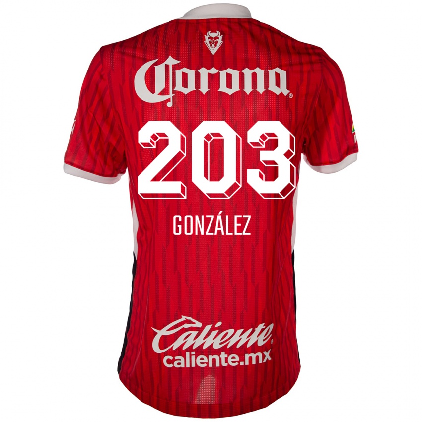 Niño Camiseta Luis González #203 Rojo Blanco 1ª Equipación 2024/25 La Camisa México