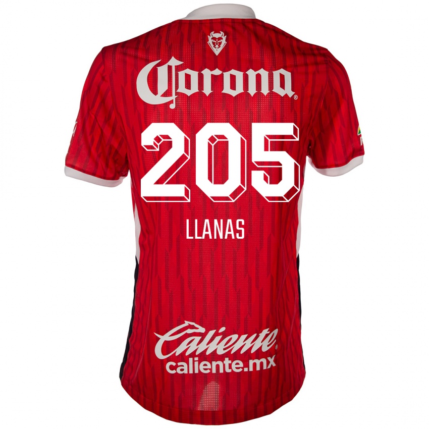 Niño Camiseta Emmanuel Llanas #205 Rojo Blanco 1ª Equipación 2024/25 La Camisa México