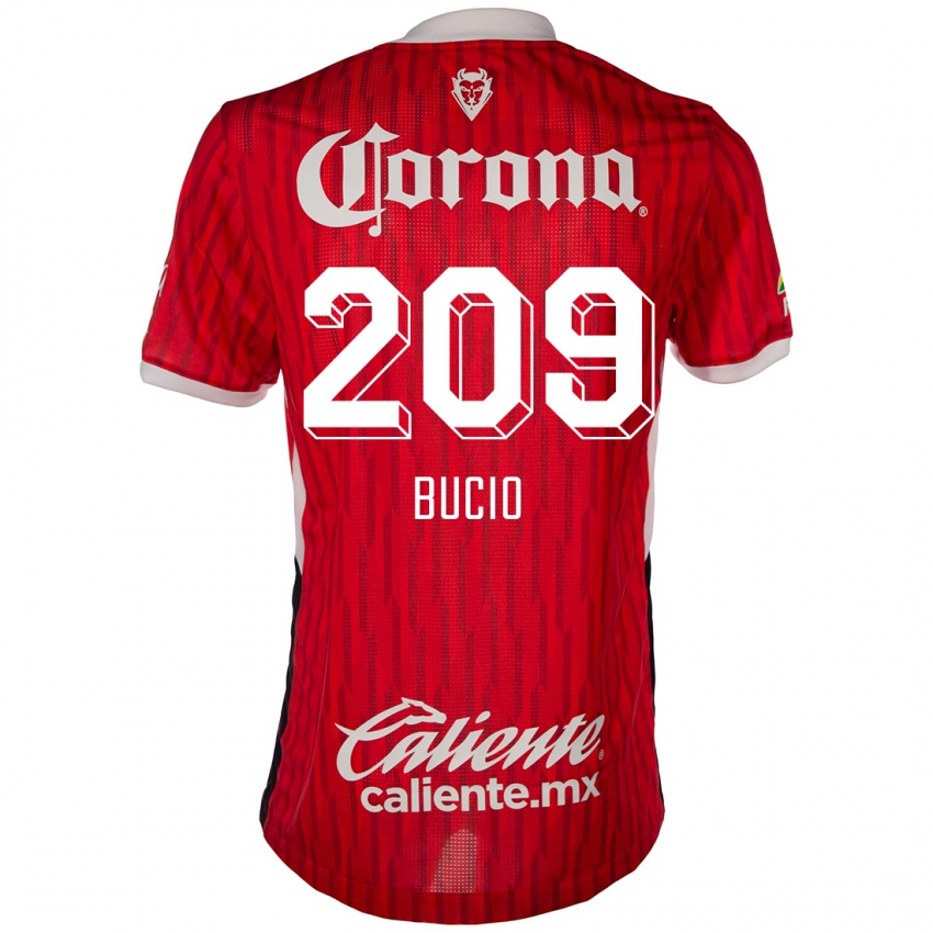 Niño Camiseta Sebastián Bucio #209 Rojo Blanco 1ª Equipación 2024/25 La Camisa México