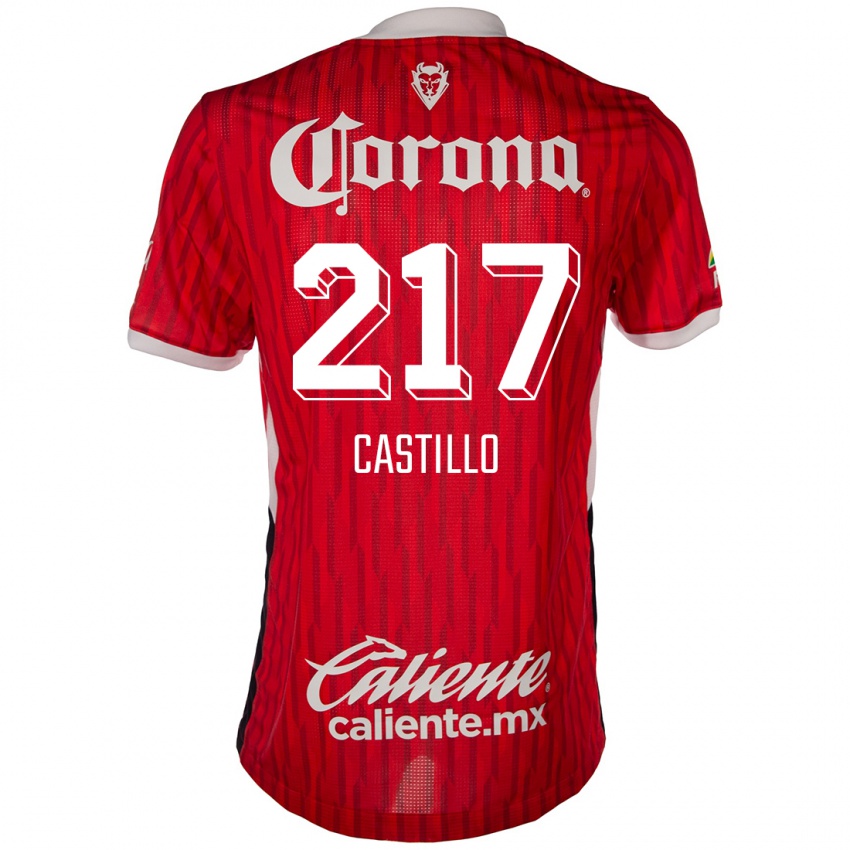 Niño Camiseta Klever Castillo #217 Rojo Blanco 1ª Equipación 2024/25 La Camisa México