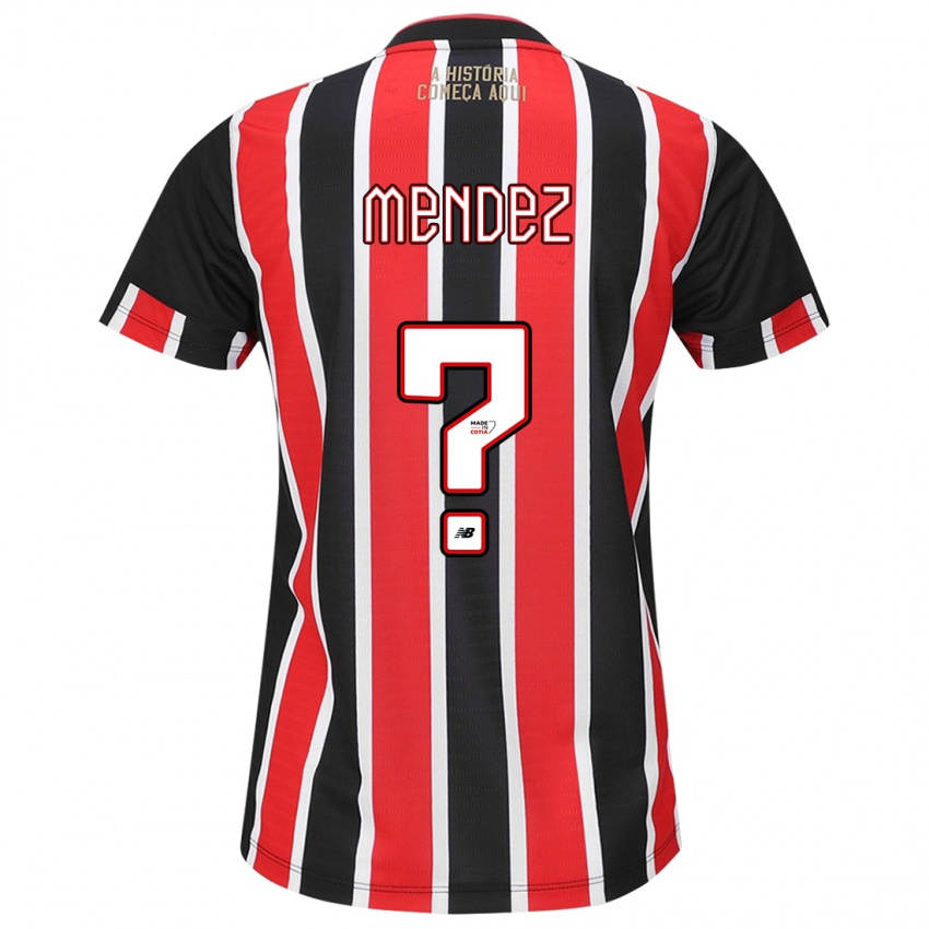 Niño Camiseta Jhegson Méndez #0 Negro Rojo Blanco 2ª Equipación 2024/25 La Camisa México