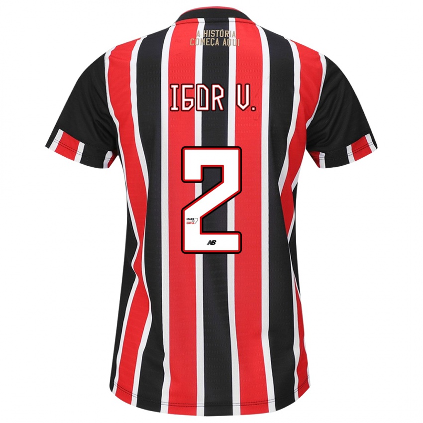 Niño Camiseta Igor Vinicius #2 Negro Rojo Blanco 2ª Equipación 2024/25 La Camisa México