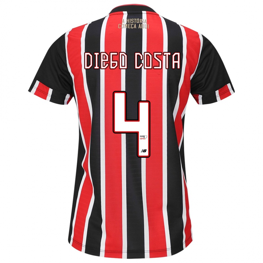 Niño Camiseta Diego Costa #4 Negro Rojo Blanco 2ª Equipación 2024/25 La Camisa México