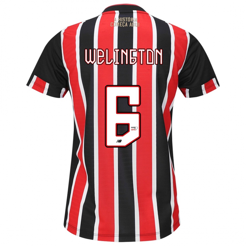 Niño Camiseta Welington #6 Negro Rojo Blanco 2ª Equipación 2024/25 La Camisa México