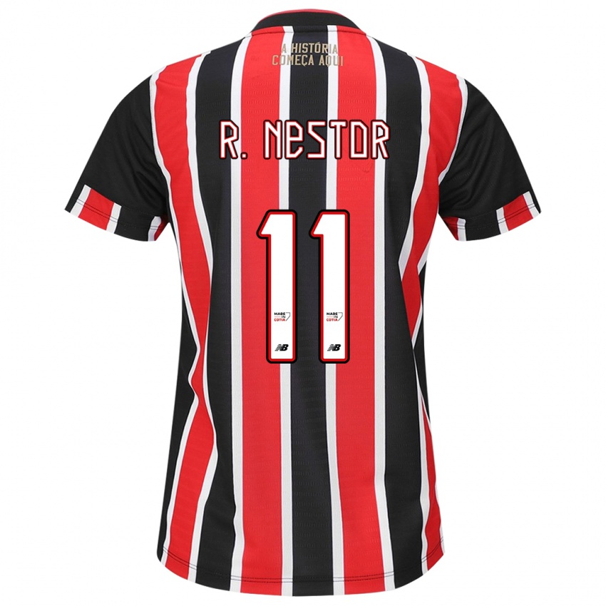 Niño Camiseta Rodrigo Nestor #11 Negro Rojo Blanco 2ª Equipación 2024/25 La Camisa México