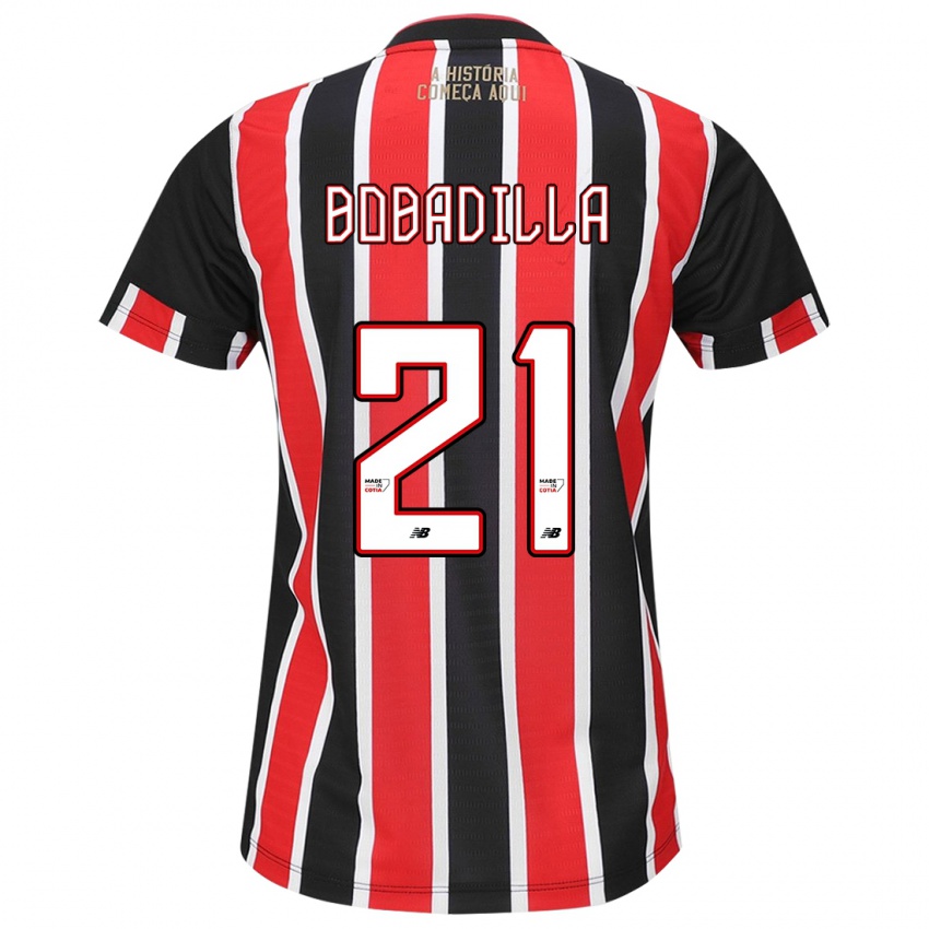 Niño Camiseta Damián Bobadilla #21 Negro Rojo Blanco 2ª Equipación 2024/25 La Camisa México