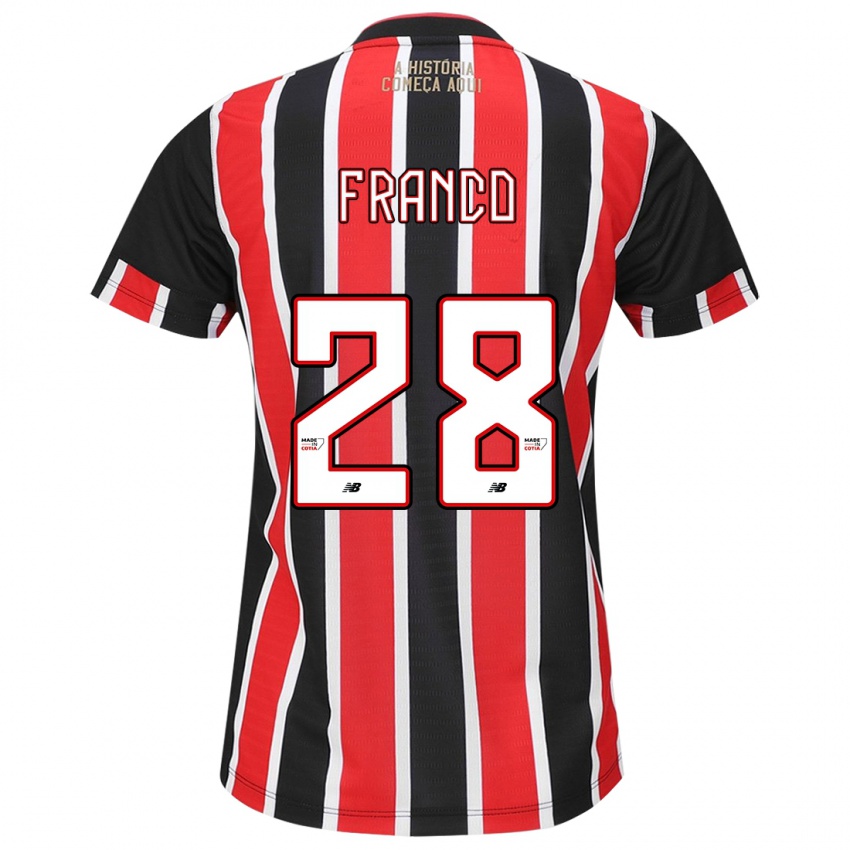 Niño Camiseta Alan Franco #28 Negro Rojo Blanco 2ª Equipación 2024/25 La Camisa México