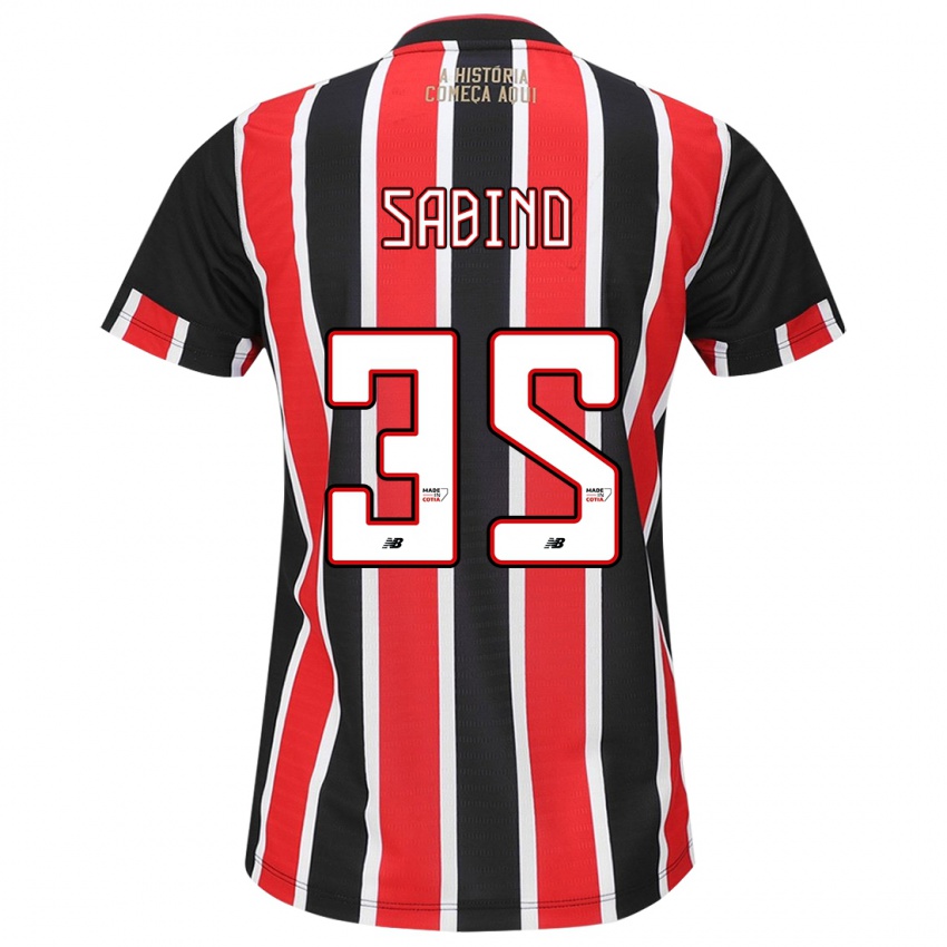 Niño Camiseta Sabino #35 Negro Rojo Blanco 2ª Equipación 2024/25 La Camisa México