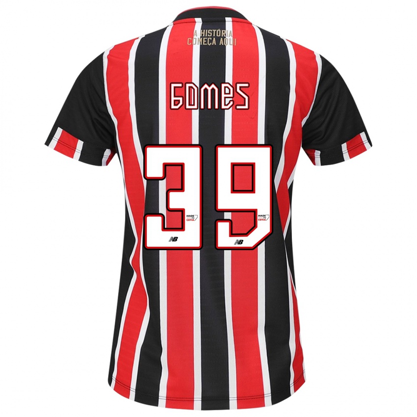 Niño Camiseta William Gomes #39 Negro Rojo Blanco 2ª Equipación 2024/25 La Camisa México