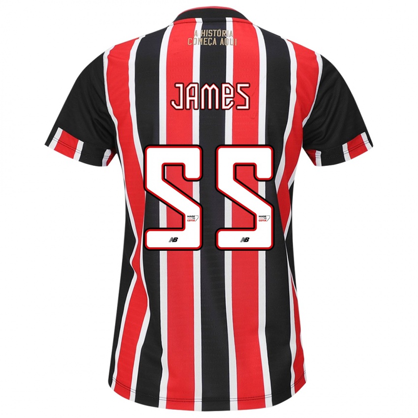 Niño Camiseta James Rodríguez #55 Negro Rojo Blanco 2ª Equipación 2024/25 La Camisa México