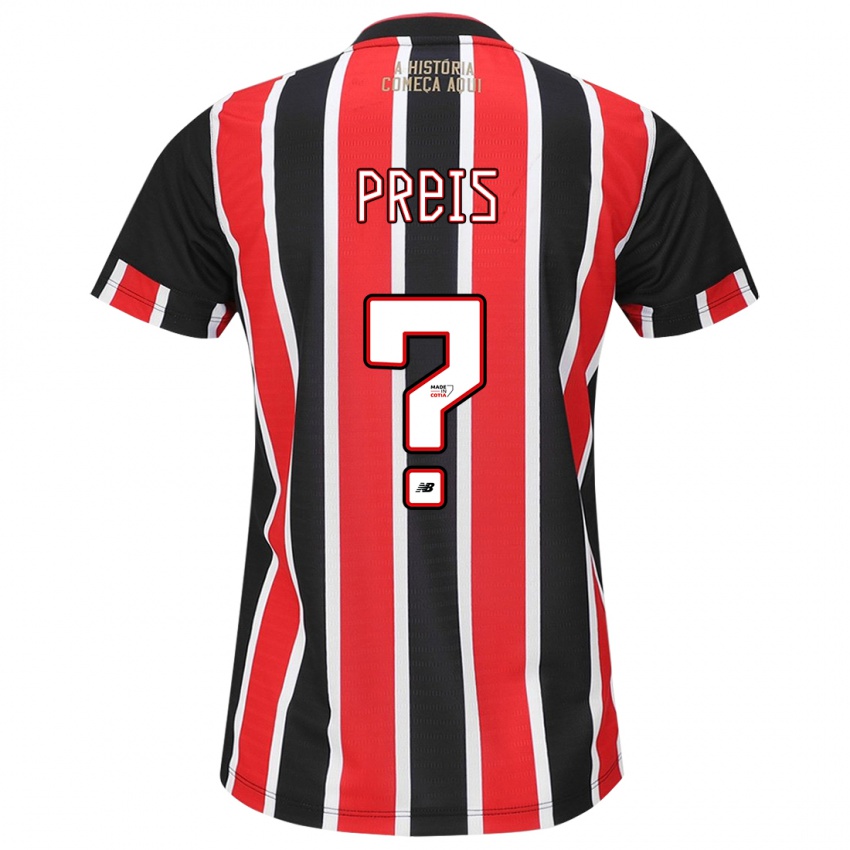 Niño Camiseta Felipe Preis #0 Negro Rojo Blanco 2ª Equipación 2024/25 La Camisa México