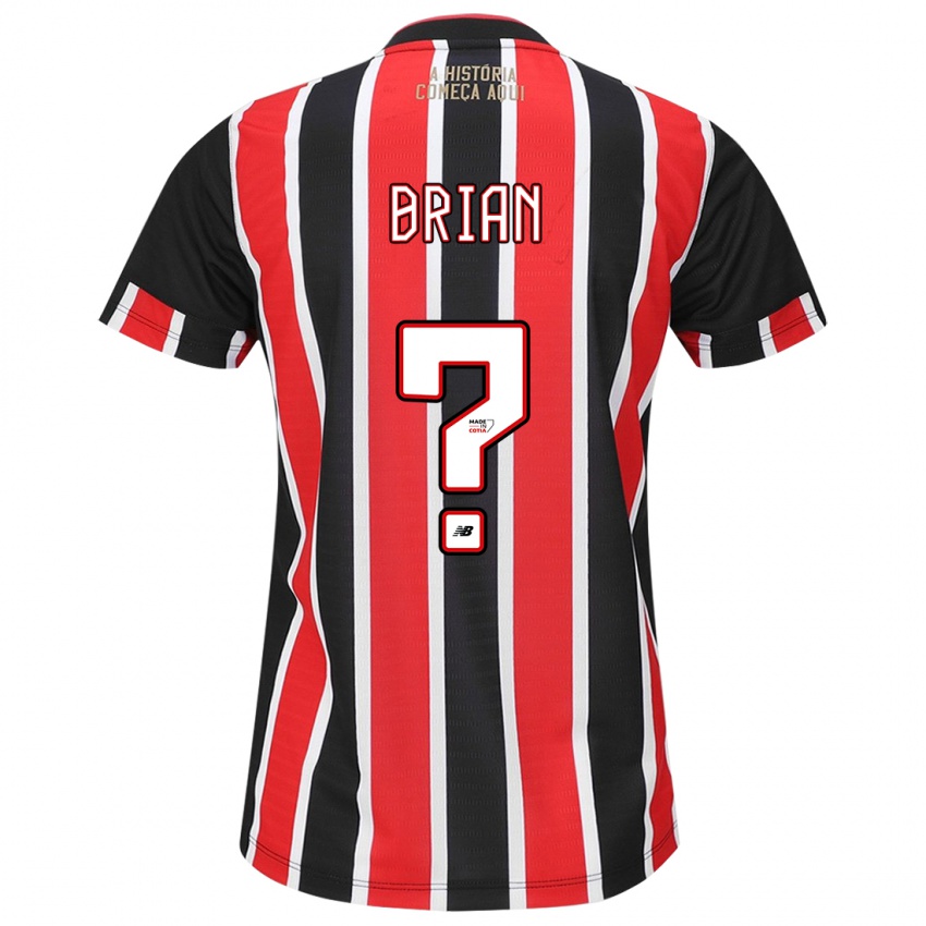 Niño Camiseta Brian #0 Negro Rojo Blanco 2ª Equipación 2024/25 La Camisa México