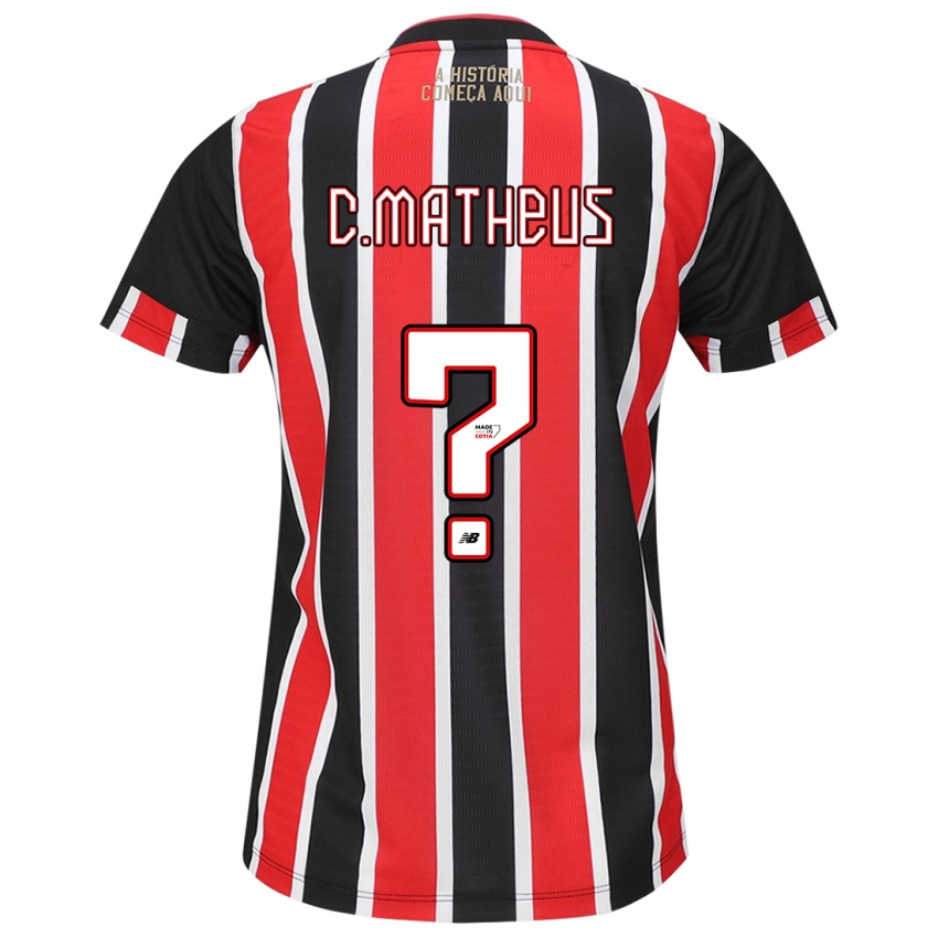 Niño Camiseta Caio Matheus #0 Negro Rojo Blanco 2ª Equipación 2024/25 La Camisa México