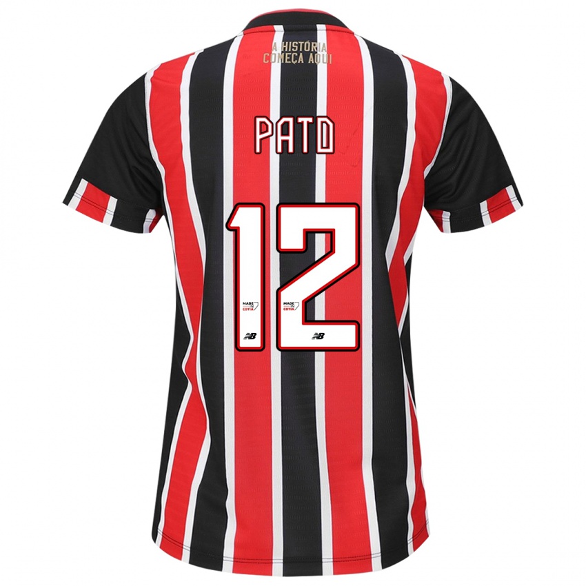 Niño Camiseta Alexandre Pato #12 Negro Rojo Blanco 2ª Equipación 2024/25 La Camisa México