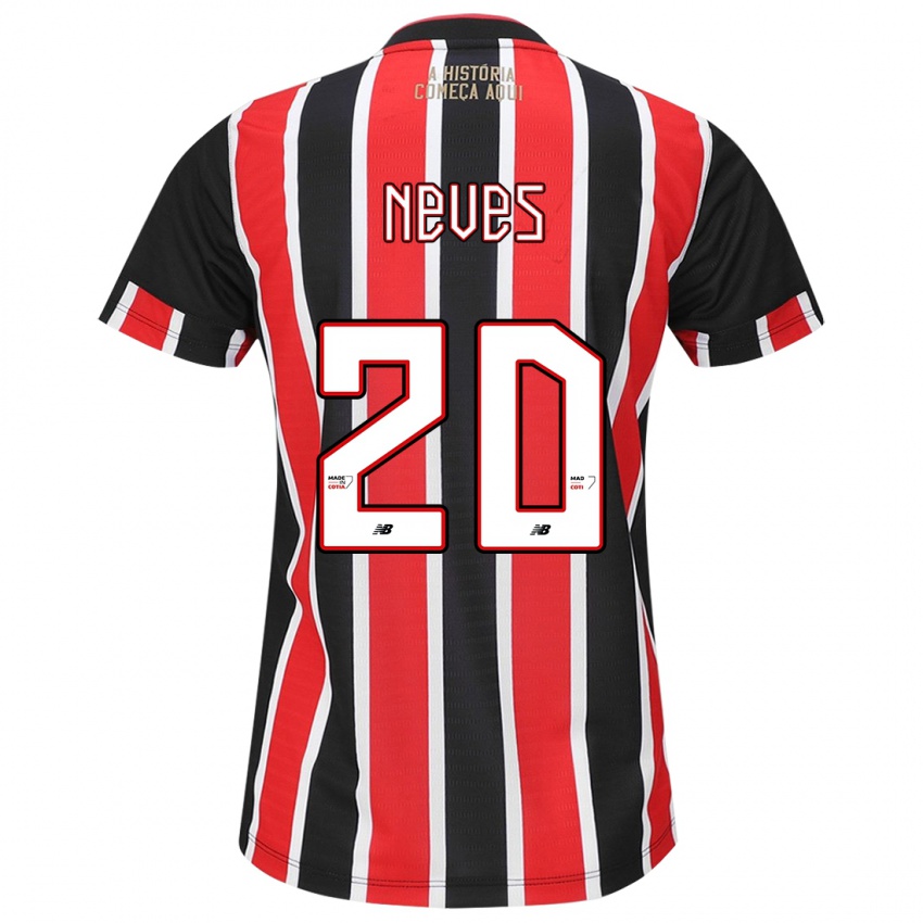 Niño Camiseta Gabriel Neves #20 Negro Rojo Blanco 2ª Equipación 2024/25 La Camisa México