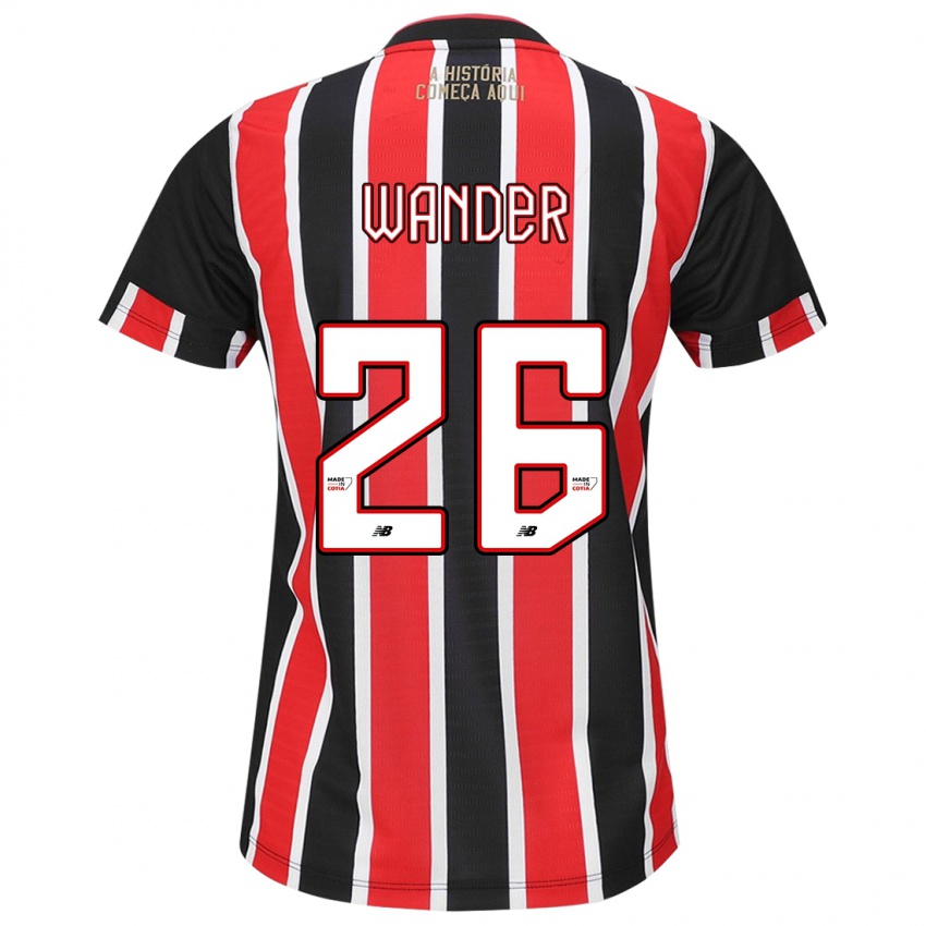 Niño Camiseta Talles Wander #26 Negro Rojo Blanco 2ª Equipación 2024/25 La Camisa México