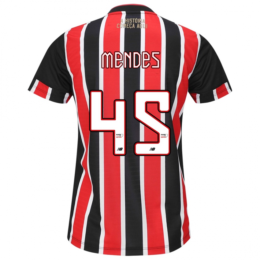 Niño Camiseta Nathan Mendes #45 Negro Rojo Blanco 2ª Equipación 2024/25 La Camisa México