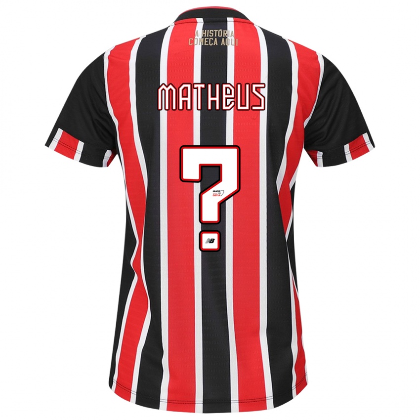 Niño Camiseta Guilherme Matheus #0 Negro Rojo Blanco 2ª Equipación 2024/25 La Camisa México