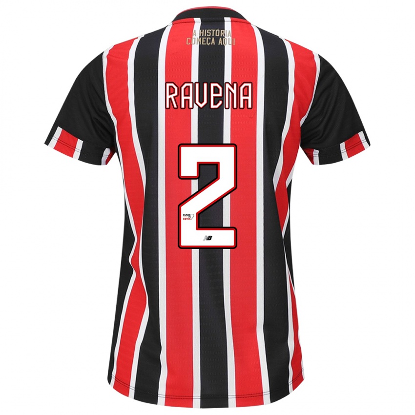 Niño Camiseta Ravena #2 Negro Rojo Blanco 2ª Equipación 2024/25 La Camisa México