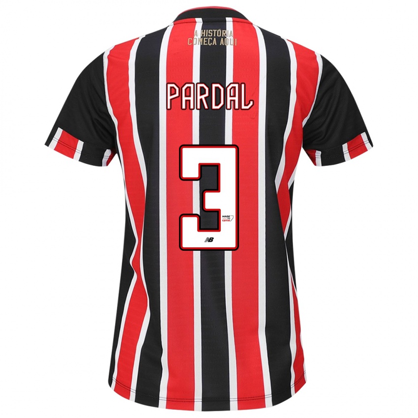 Niño Camiseta Pardal #3 Negro Rojo Blanco 2ª Equipación 2024/25 La Camisa México