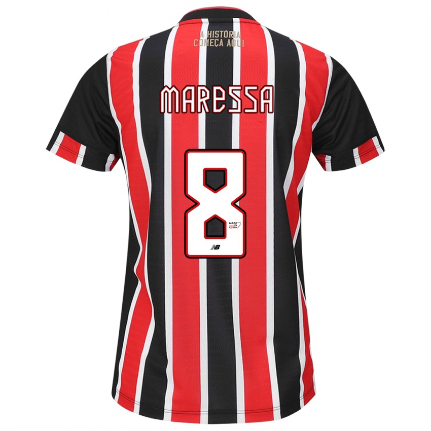 Niño Camiseta Maressa #8 Negro Rojo Blanco 2ª Equipación 2024/25 La Camisa México