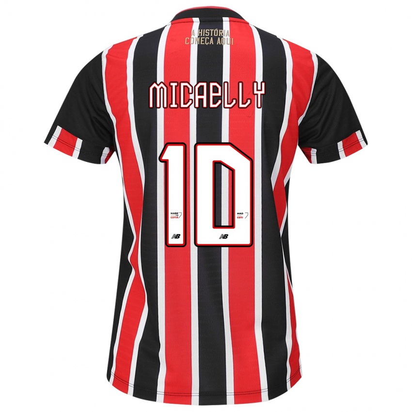 Niño Camiseta Micaelly #10 Negro Rojo Blanco 2ª Equipación 2024/25 La Camisa México