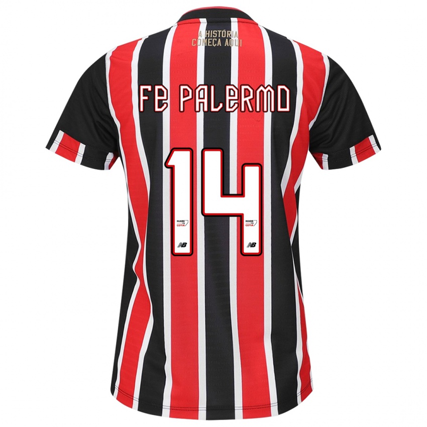 Niño Camiseta Fe Palermo #14 Negro Rojo Blanco 2ª Equipación 2024/25 La Camisa México