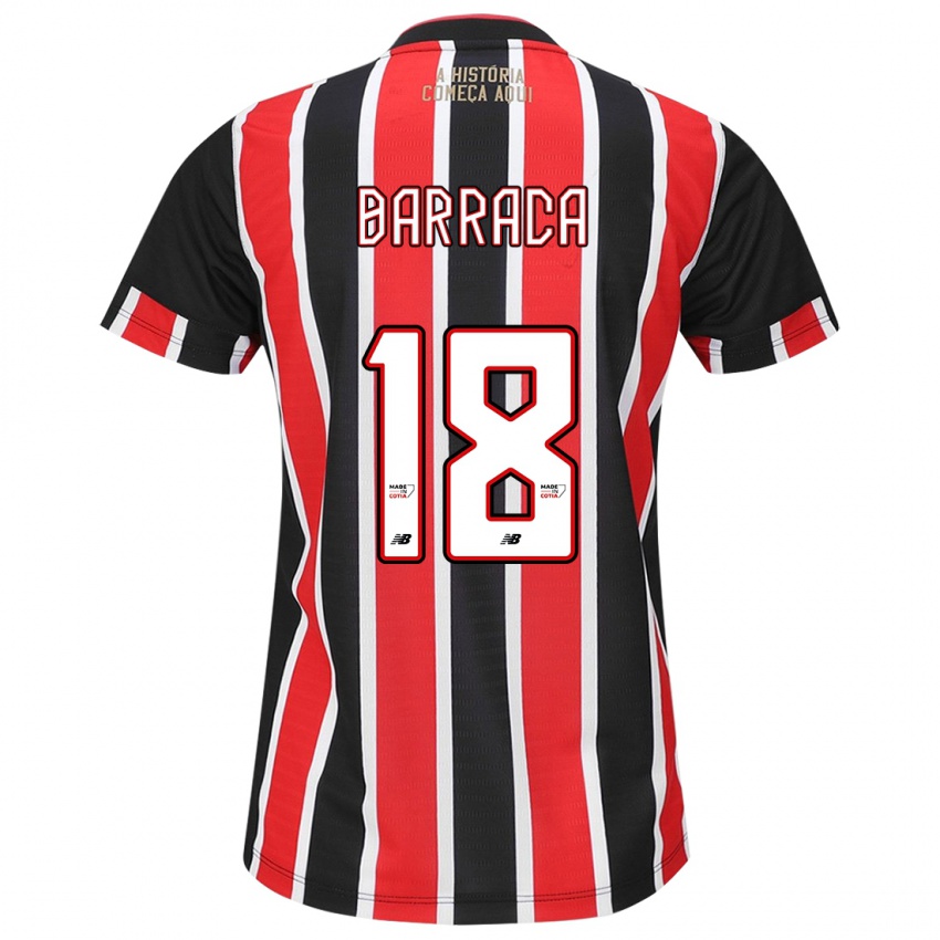 Niño Camiseta Barraca #18 Negro Rojo Blanco 2ª Equipación 2024/25 La Camisa México