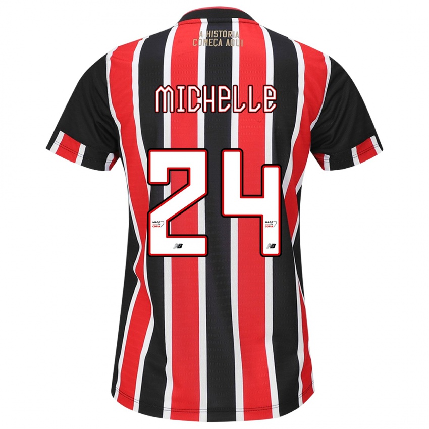 Niño Camiseta Michelle #24 Negro Rojo Blanco 2ª Equipación 2024/25 La Camisa México