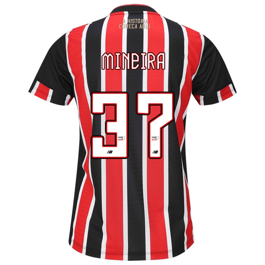 Niño Camiseta Rafa Mineira #37 Negro Rojo Blanco 2ª Equipación 2024/25 La Camisa México