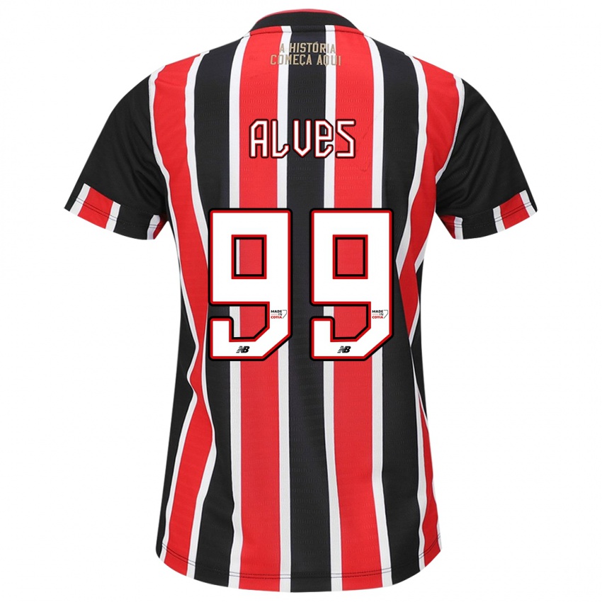 Niño Camiseta Letícia Alves #99 Negro Rojo Blanco 2ª Equipación 2024/25 La Camisa México