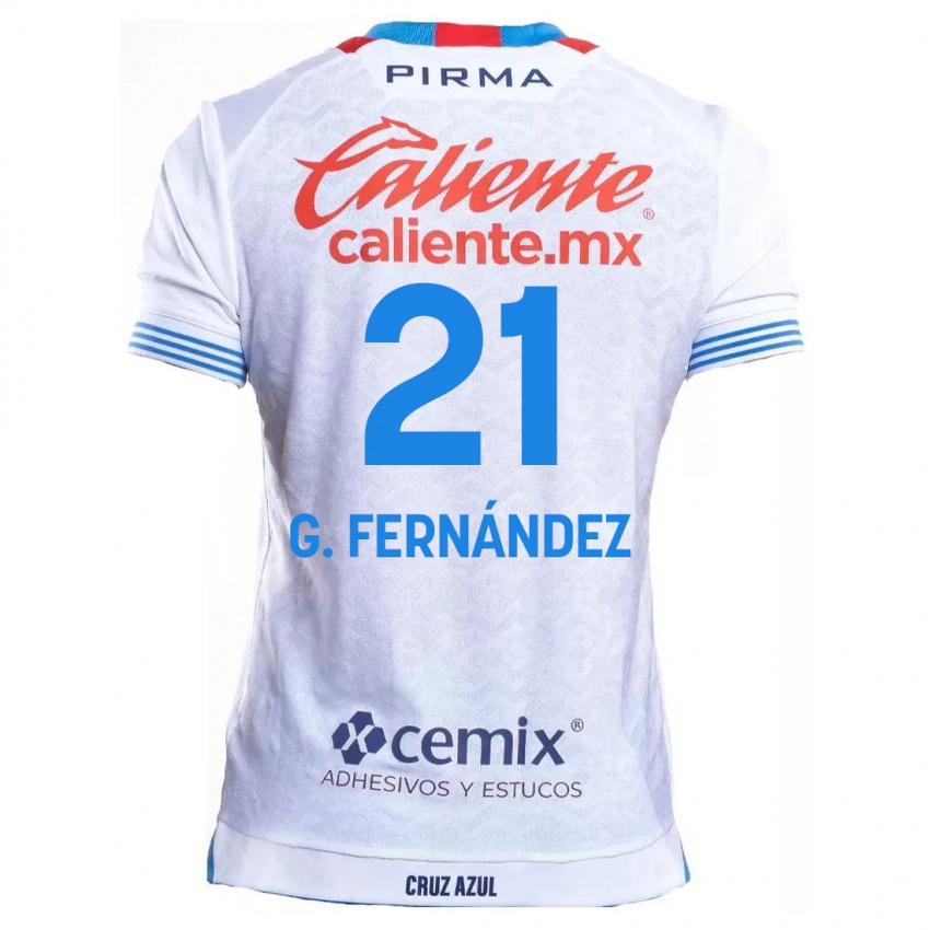 Niño Camiseta Gabriel Fernández #21 Blanco Azul 2ª Equipación 2024/25 La Camisa México