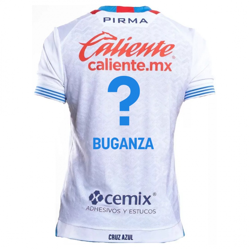 Niño Camiseta Franco Buganza #0 Blanco Azul 2ª Equipación 2024/25 La Camisa México